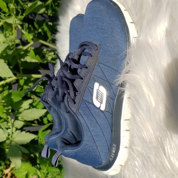 Skechers FLEX APPEAL Navy sneaker 5.5 - Picture 4 of 11